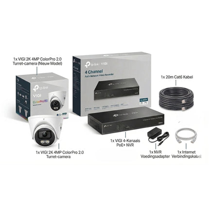 Beveiligingscamera set VIGI ip-camera.nl VIGI Insight S445S 2K 4MP ColorPro 2.0 Turret Camera 2.8MM of 4MM