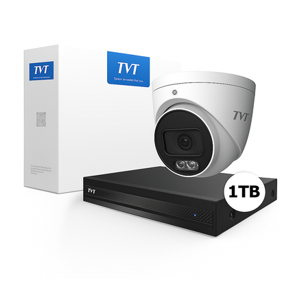 TVT2000 Starlight 2MP Dome-Überwachungskamera-Set mit Tonaufzeichnung