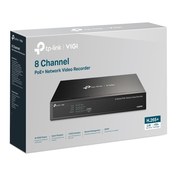 ip-camera.nl Vigi NVR1008H-8MP 8 kanaals PoE+ NVR