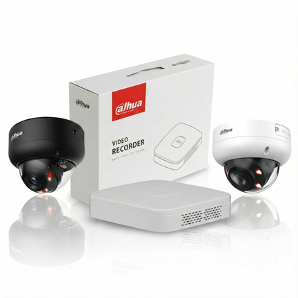Beveiligingscameraset Dahua 4MP Dome 2K met microfoon 24/7 kleurenbeeld