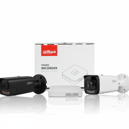Beveiligingscameraset Dahua 8MP Bullet 4K met microfoon 24/7 kleurenbeeld