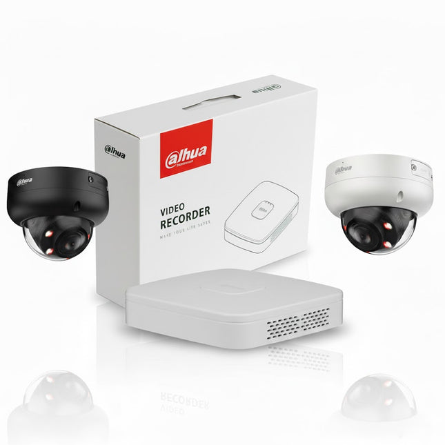 Beveiligingscameraset Dahua 8MP Dome 4K met microfoon 24/7 kleurenbeeld