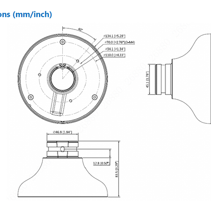 Dahua SD1A404DB-GNY 4MP Starlight WizSense 4x Zoom Mini-PTZ 2.8-12mm Motorzoomlens inc muurbeugel