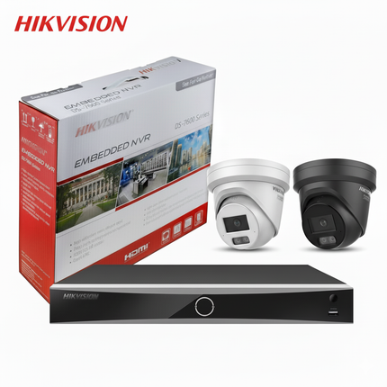 Beveiligingscameraset Hikvision beveiligingscameraset Turret 2K 4MP ColorVu (24/7 kleurenbeeld) + microfoon