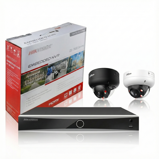 Beveiligingscameraset Hikvision beveiligingscameraset Dome 2K 4MP ColorVu (24/7 kleurenbeeld) + microfoon