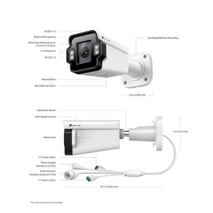 ip-camera.nl Vigi S345ZI Gemotoriseerde Varifocale Bulletcamera met 5× Zoom en 60m IR