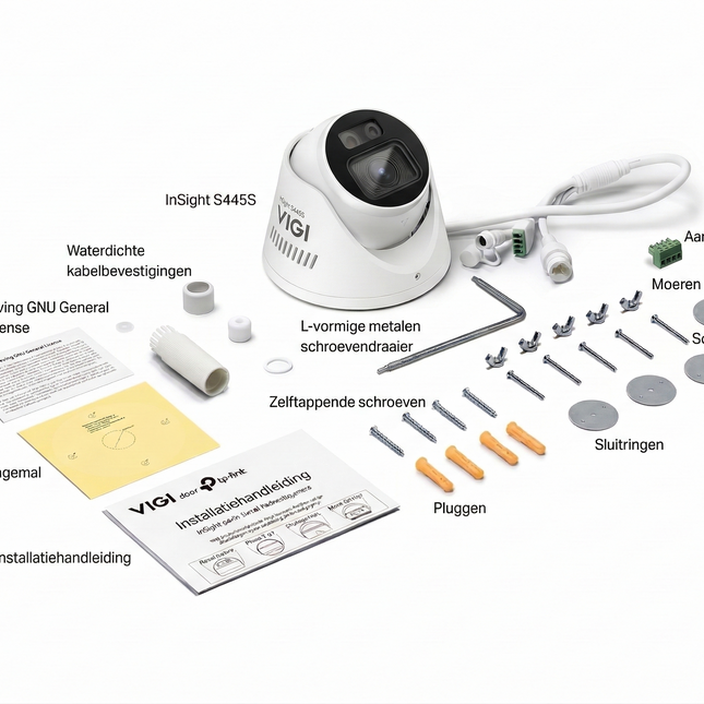 ip-camera.nl X VIGI by tp-link Insight S445S 2K 4MP ColorPro 2.0 Turret Camera met Kleuren nachtzicht en AI-detectie 2.8MM
