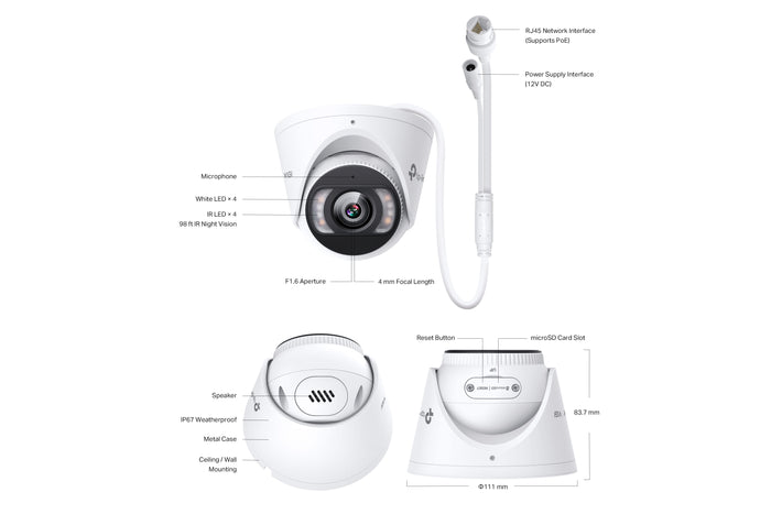 ip-camera.nl Vigi InSight S485 – VIGI 8MP Full-Color  2.8mm of 4mm camera