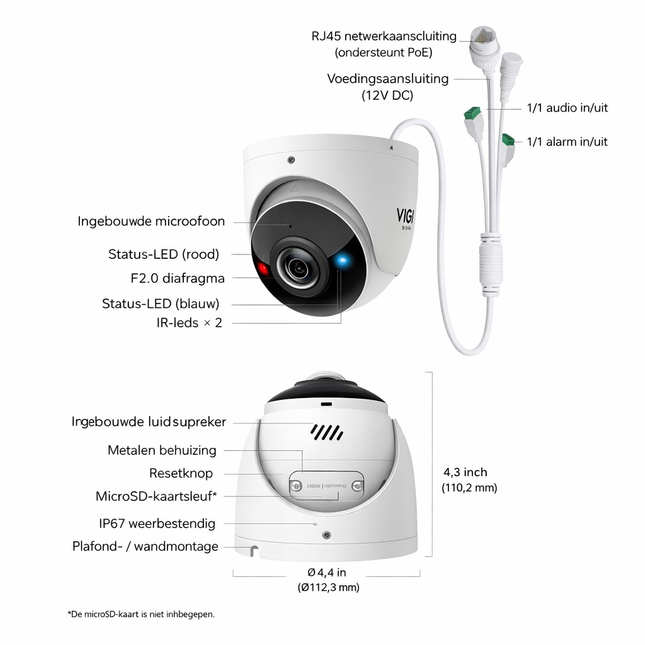 ip-camera.nl X VIGI by tp-link Insight S485PI 4K Panorama 180 graden camera met AI