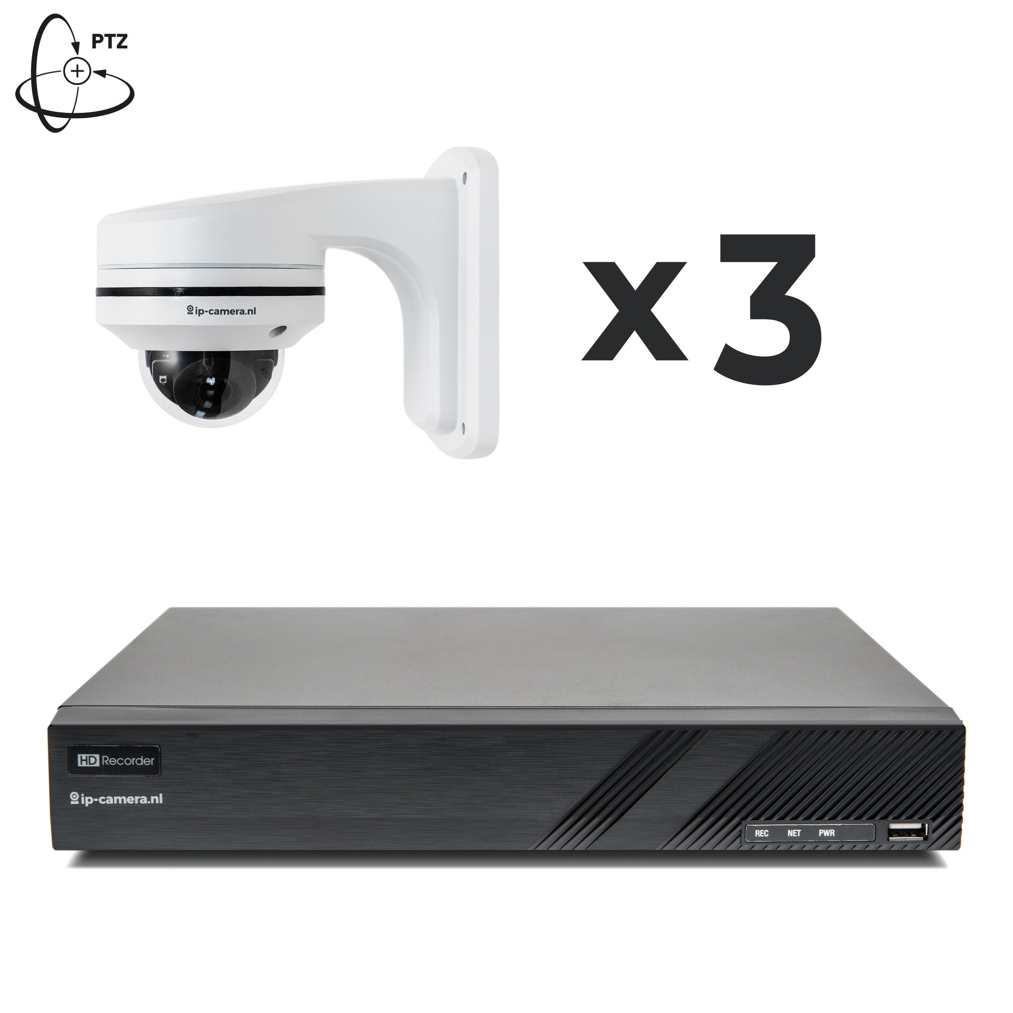 3 camera's + 4 kanaals recorder