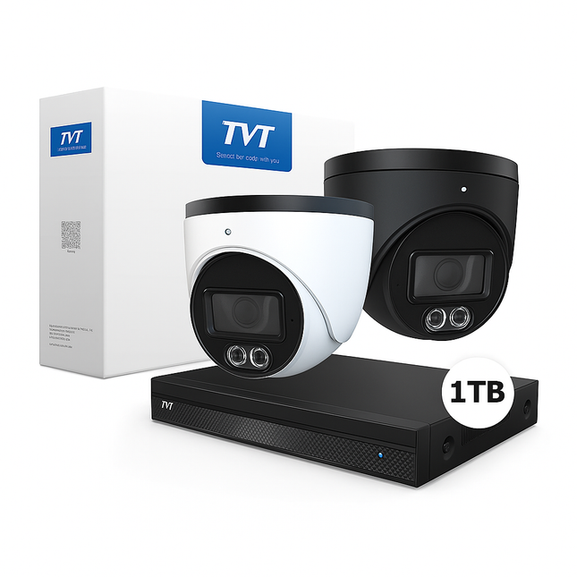 TVT4000 Starlight 4MP Dome-Überwachungskamera-Set mit Tonaufzeichnung