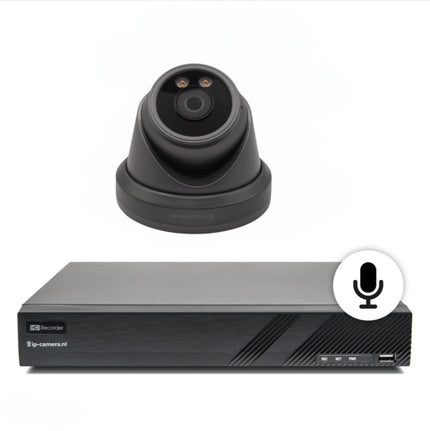 Security camera set Pro dome black Sony 6mp full color starlight CMOS and microphone 