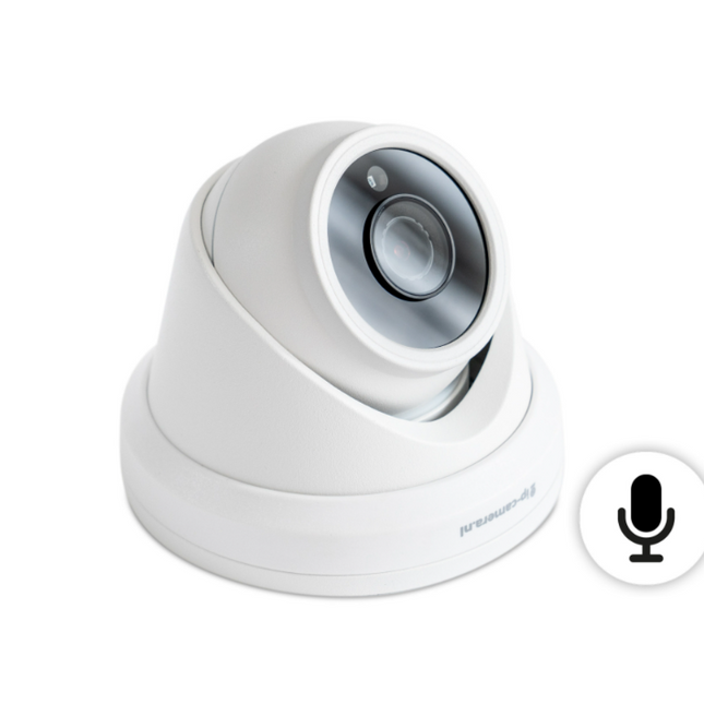 4K Beveiligingscamera dome wit met Sony 8MP Cmos en microfoon