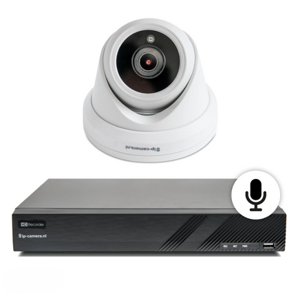 4K Beveiligingscamera set dome met Sony 8MP Cmos en microfoon