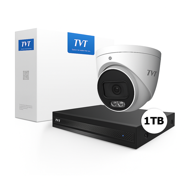 TVT2000 Starlight 2MP Dome-Überwachungskamera-Set mit Tonaufzeichnung