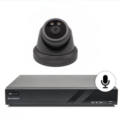 Draadloze camera set Pro dome zwart Sony 6MP full color starlight Cmos en microfoon