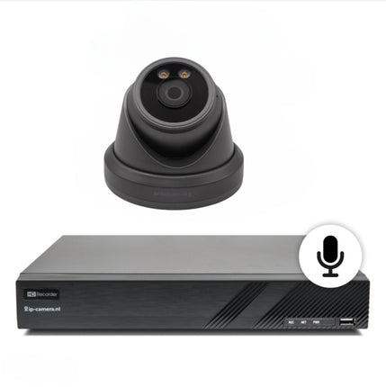 Drahtloses Kameraset Pro Dome schwarz Sony 6MP Vollfarb-Starlight-CMOS und Mikrofon 