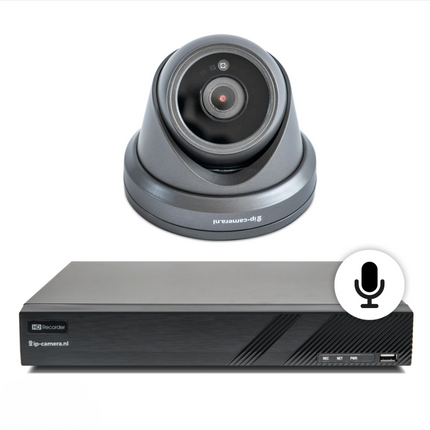 4K Wireless Kameraset Dome schwarz mit Sony 8MP CMOS und Mikrofon