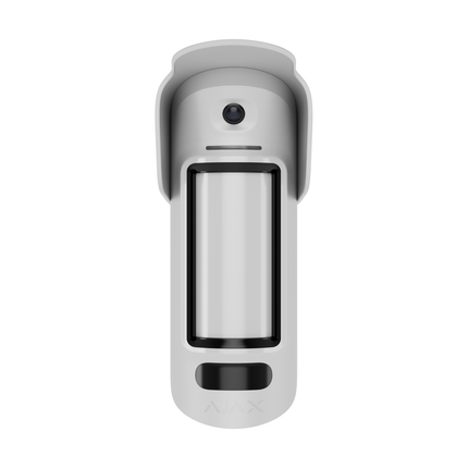 Ajax MotionCam Outdoor PhOD Jeweller wit, draadloze buiten Pircam 15m, 0,8 tot 1,3m hoogte, diervriendelijk, fotoverificatie bij alarm en op aanvraag, IP55